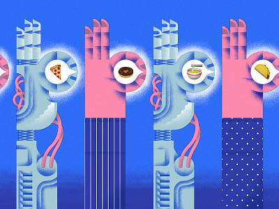 Eater apps artificial intelligence eater editorial food illustration justin tran robots