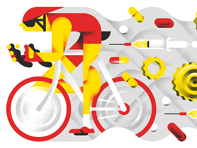GQ / Doping in cycling cycling doping editorial gq illustration justin tran tour de france