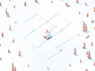 Happy holidays christmas dropbox holidays illustration snow winter