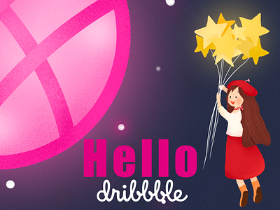 Hello dribbble illustration vector