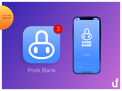 Pork Bank - App app bank app currency daily 100 challenge dailyui dailyui 005 design digital icon app logo ui uidesign userinterface userinterfacedesign ux