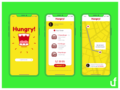 Hungry App app app concept design digital food food app inspiration track ui uidesign userinterface userinterfacedesign ux