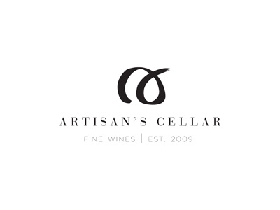 Artisan's Cellar branding brush work cellar logo mark wine