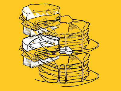Cafe Illustration food fun illustration pancakes photoshop richmond tablet