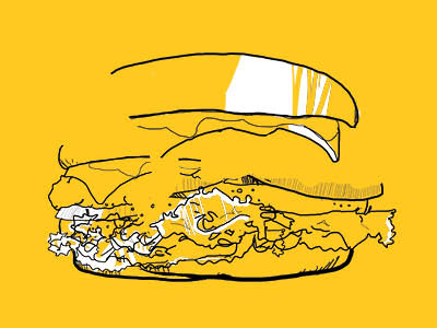 Cafe Illustration: Burger food fun hamburger illustration photoshop richmond tablet