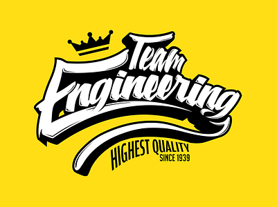 Team Engineering graphic design illustration type lettering vector