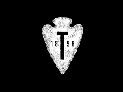 Tulsa Arrowhead americana arrowhead badge black and white branding logo native oklahoma stippling texture tulsa vintage