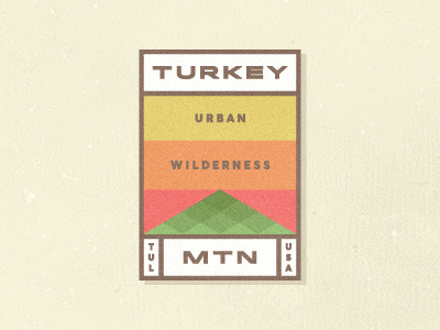 Turkey Mountain grid oklahoma patch retro simple sticker sunset tulsa turkey mountain urban vintage wilderness
