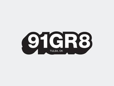 91GR8 918 area code badge black and white branding clean design hard edge illustration logo oklahoma shadow stickers tulsa vector