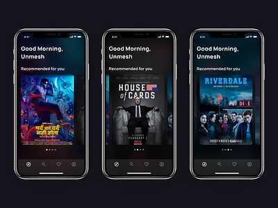 On-demand Movie Streaming App - Explore Screen app card clean ui design flat home screen ios minimal mobile movie movie app ondemand tv show typography ui uiux