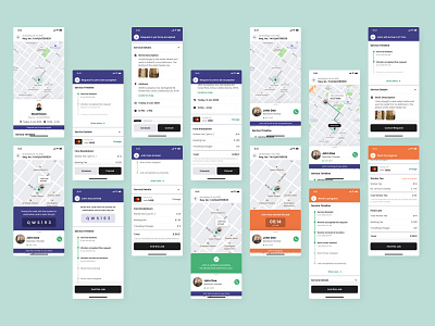 Service and job tracking - Helpify App (On-demand service app) app dailyui design flat map design minimal on demand service app product design time tracking tracking uber for x ui ux work tracking