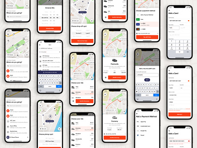 Go - Ride Hailing App UI Kit ⟶ Book a ride Screens (Set 1)