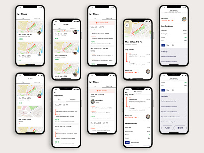 Rides List and Details UI ⟶ Go - Ride Hailing App UI Kit