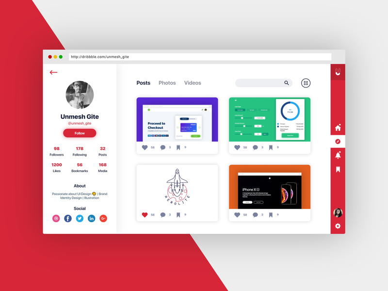 User Profile Desktop App Design Daily Ui Challenge 006 100 User Profile Desktop App Design