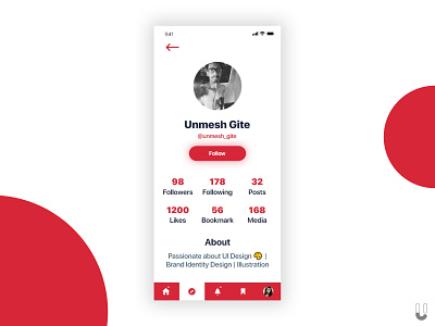 User Profile ( Mobile ) App Design - Daily UI Challenge 006/100 by ...