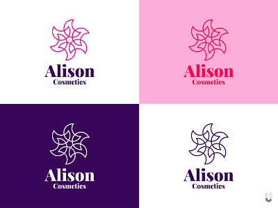 Alison Cosmetics Logo Design brand and identity branding design flat icon logo minimal typography vector