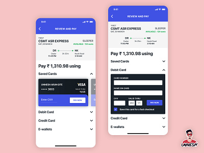 Payment Screen - Train Ticket Booking App