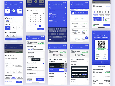 IRCTC Train Ticket Booking App - Redesign app design minimal ticket booking train app typography ui uidesign uiux ux ux design web