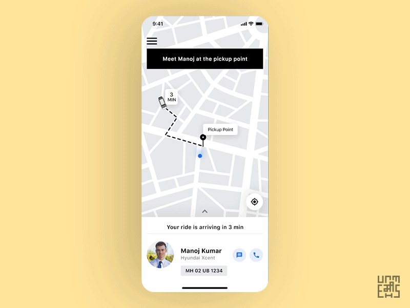 Uber Redesign Concept - Meeting driver at Pickup Point