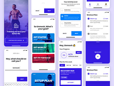 Runlife - Training App for Runners - (Part 1) animation app dailyui design fitness fitness app flat minimal running app training app ui uiux ux ux design