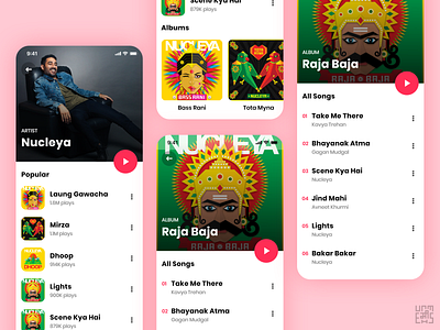 Music App UI/UX Design - Artist/Album Screens