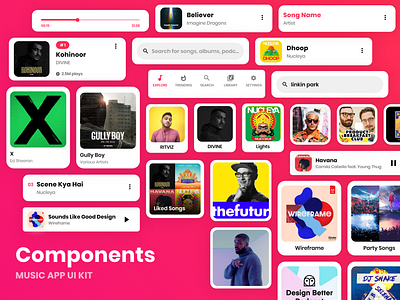 Components - Music App UI Kit