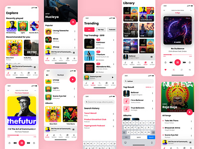 Music App UI Kit - All Screens