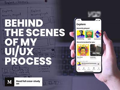 Behind the Scenes of designing a Music App — My UI/UX Process app bts case case studies case study dailyui design flat medium minimal music app music app ui music player ui uiux ux ux ui ux design