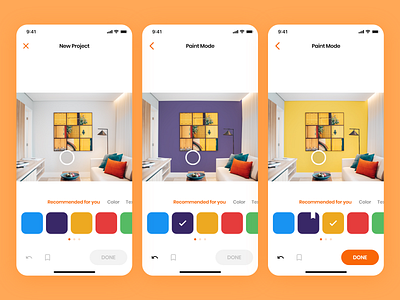 Paint AI App UI/UX Design - Capture Mode ai ai app app ar artificial intelligence artificialintelligence camera app dailyui design editor flat interior design ai app minimal ui ux design