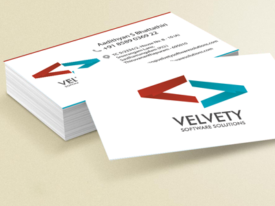 Velvety branding business card design logo