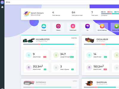 Dashboard UX for Cloud-based App