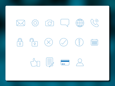 Icon set blue design icons icons pack personal project vector