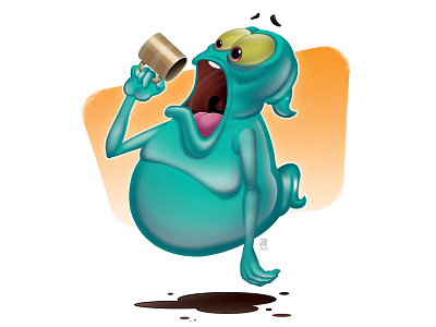 Coffee Time character design coffee digital 2d funny ghost illustration photoshop