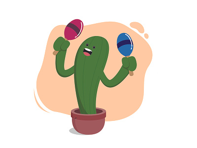 Cactus - Party! cacti cactus cute illustration illustrator illustrator cc maracas music vector vector art vector artwork