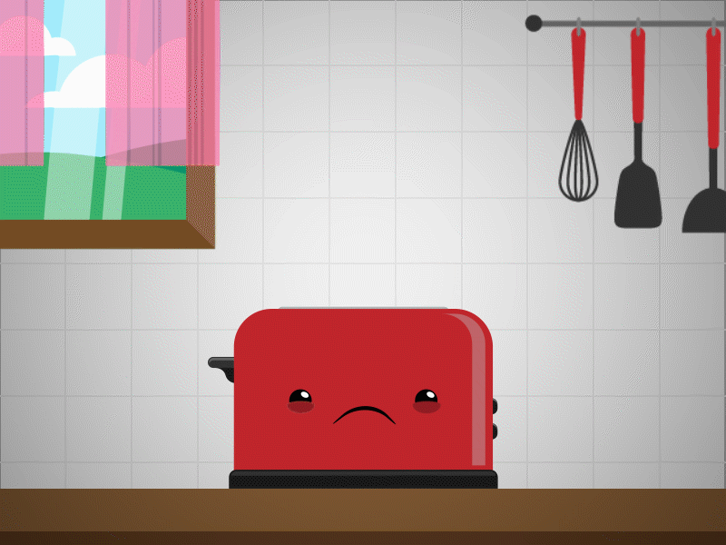 Toaster after affects after effects animation funny illustration kitchen sneeze toaster vector vector animation vector artwork