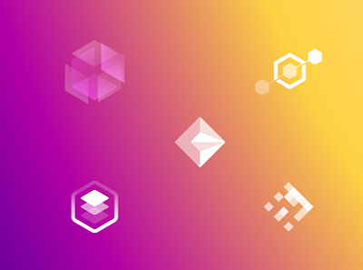 Rhombus icon for logo branding research cube diamond icon logotype rhombus wip