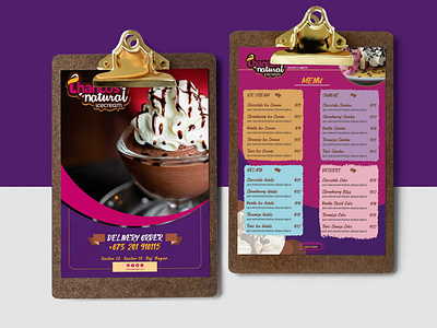 Circled Ice Cream Menu Design Template