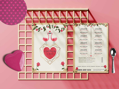 Modern Valentine Menu Design Template design illustration logo psd