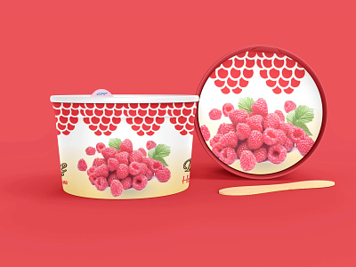Strawberry Tub Ice Cream Mockup 3d animation branding collection cream design ice icecream illustration logo mockup mockups psd strawberry tub ui