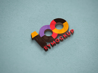 Free 3D Colorful logo Mockup