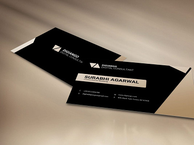 Free Black Premium Digi Business Card Mockup