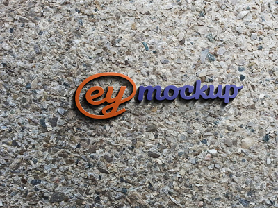 Free Realistic 3D  Logo Mockup