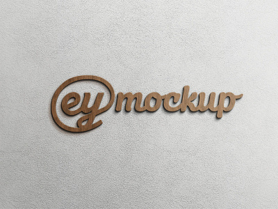 Free Realistic 3D Wood Logo Mockup