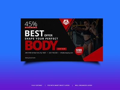 Free Fitness GYM Banner Design