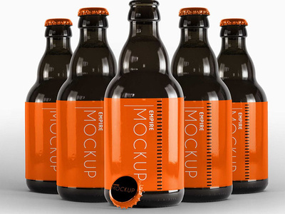 Free Orange Beer Label Mockup