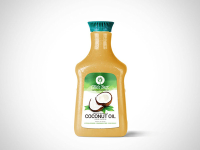 Free Coconut Plastic Bottle Label Mockup