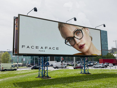 Free New Sunglasses Billboard Banner Mockup