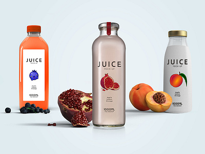 Plastic Juice Bottle Label Mockup