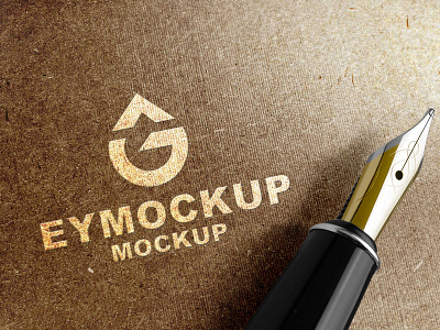 Golden Pen 3D Logo Mockup