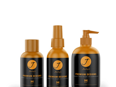 Three Cosmetic Bottle Label Mockup